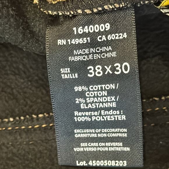 Caterpillar Men's Fleece Lined Canvas Pants Brown Canvas Size 38x30 - Picture 8 of 12